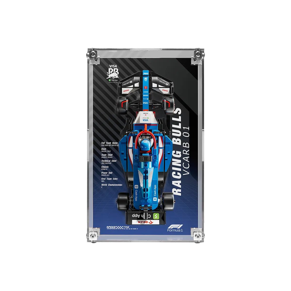 Acrylic Display Case Compatible with LEGO® F1, Supercars & Speed Champions (77242 - 77258) - brickzonehub