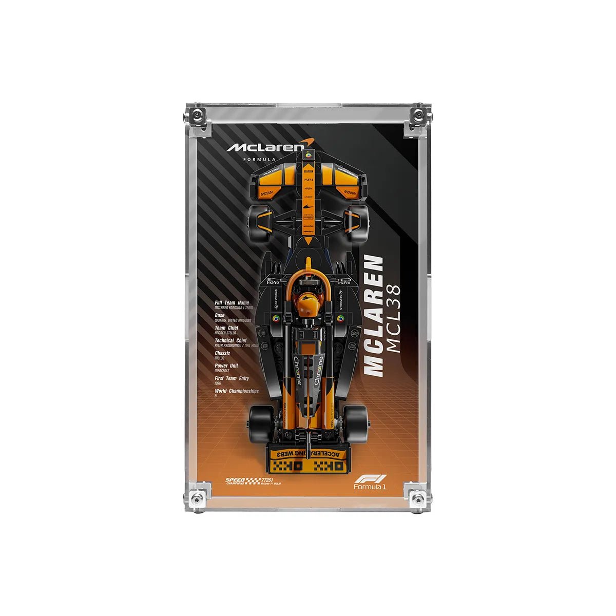 Acrylic Display Case Compatible with LEGO® F1, Supercars & Speed Champions (77242 - 77258) - brickzonehub