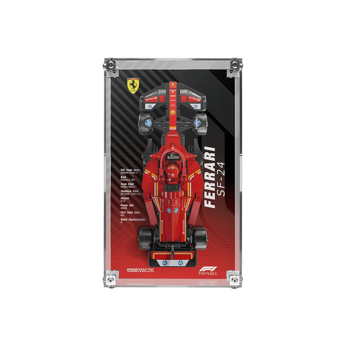 Acrylic Display Case Compatible with LEGO® F1, Supercars & Speed Champions (77242 - 77258) - brickzonehub