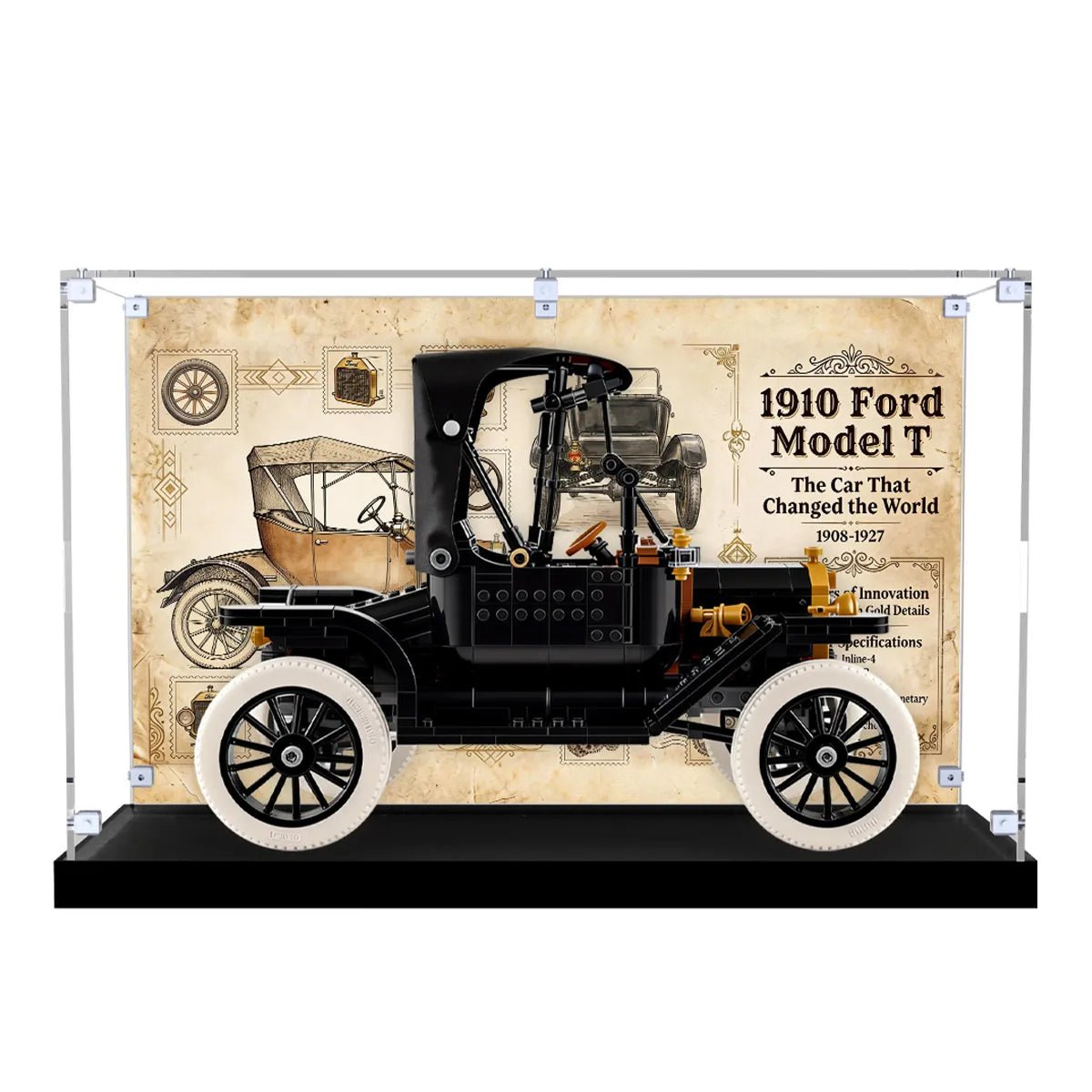 Acrylic Display Case Compatible with LEGO® Ford Model T 11376 - brickzonehub