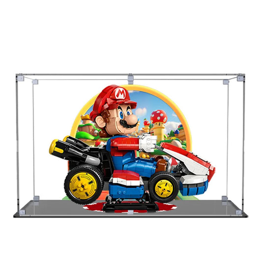 Acrylic Display Case Compatible with LEGO® Mario Kart™ – Mario & Standard Kart 72037 - brickzonehub