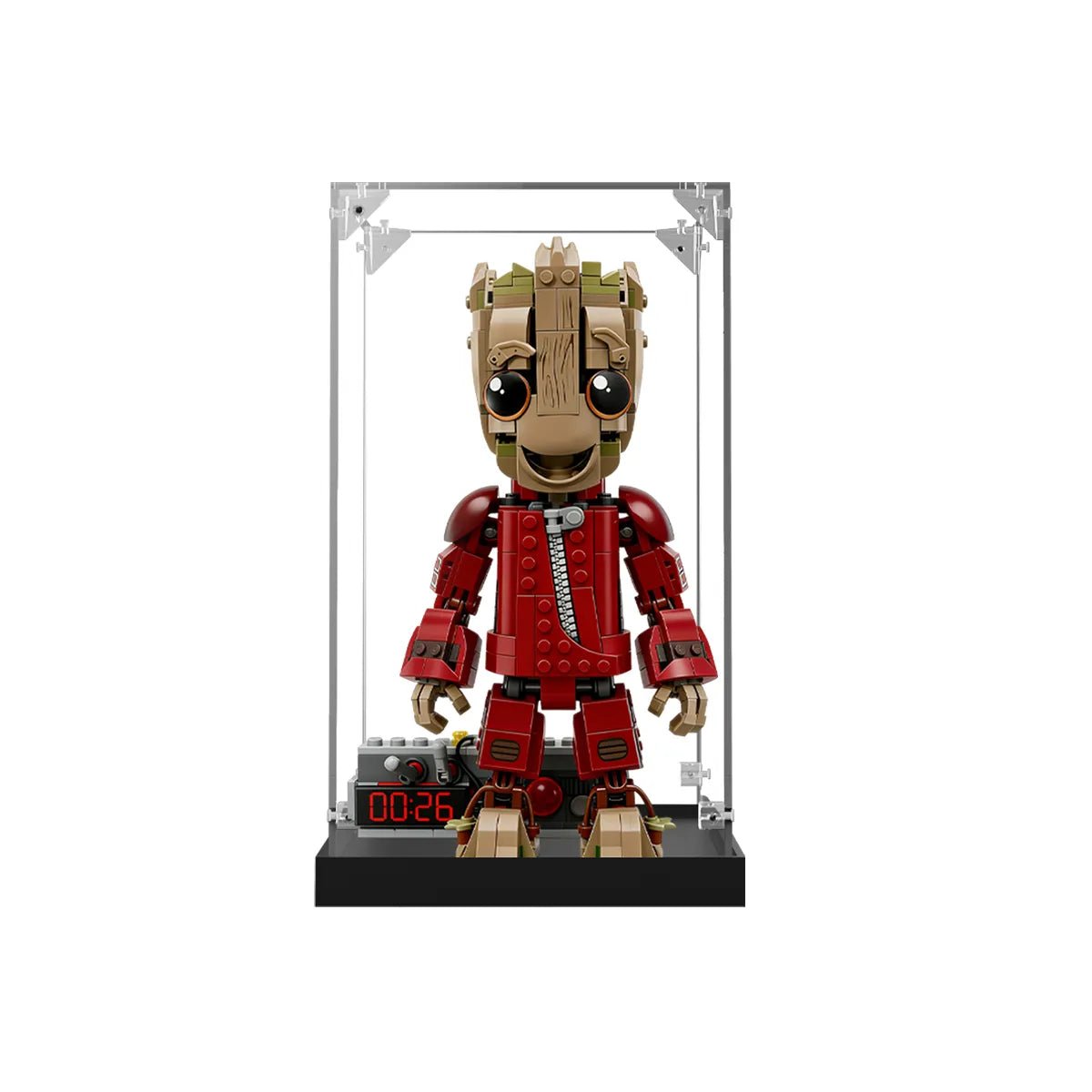 Acrylic Display Case Compatible with LEGO® Marvel Ravager Jumpsuit Groot 76341 - brickzonehub