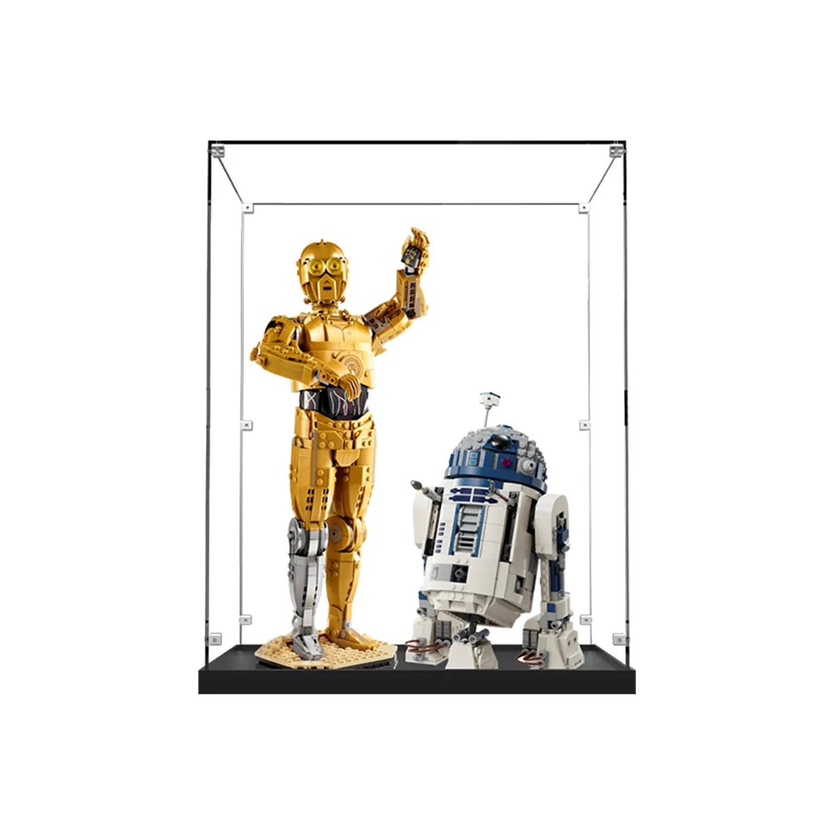 Acrylic Display Case Compatible with LEGO® Star Wars™ C - 3PO™ & R2 - D2™ 75398/75379 - brickzonehub