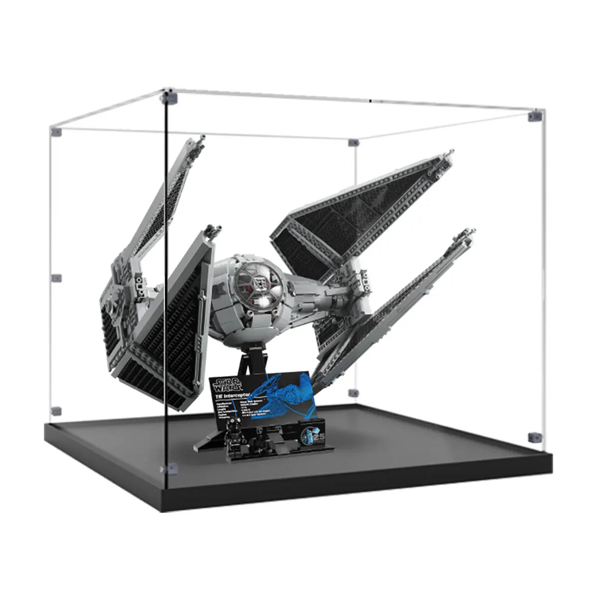Acrylic Display Case Compatible with LEGO® Star Wars TIE Interceptor 75382 - brickzonehub