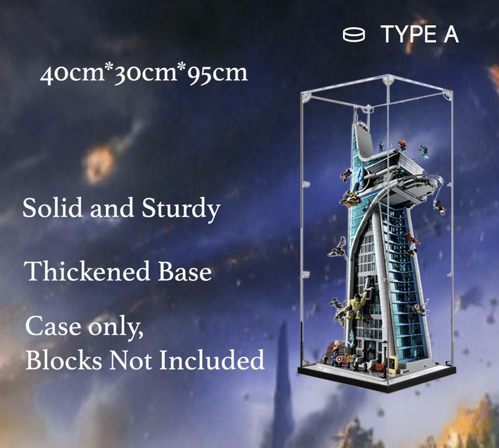 Acrylic Display Case for LEGO® 76296 Avengers Tower - brickzonehub