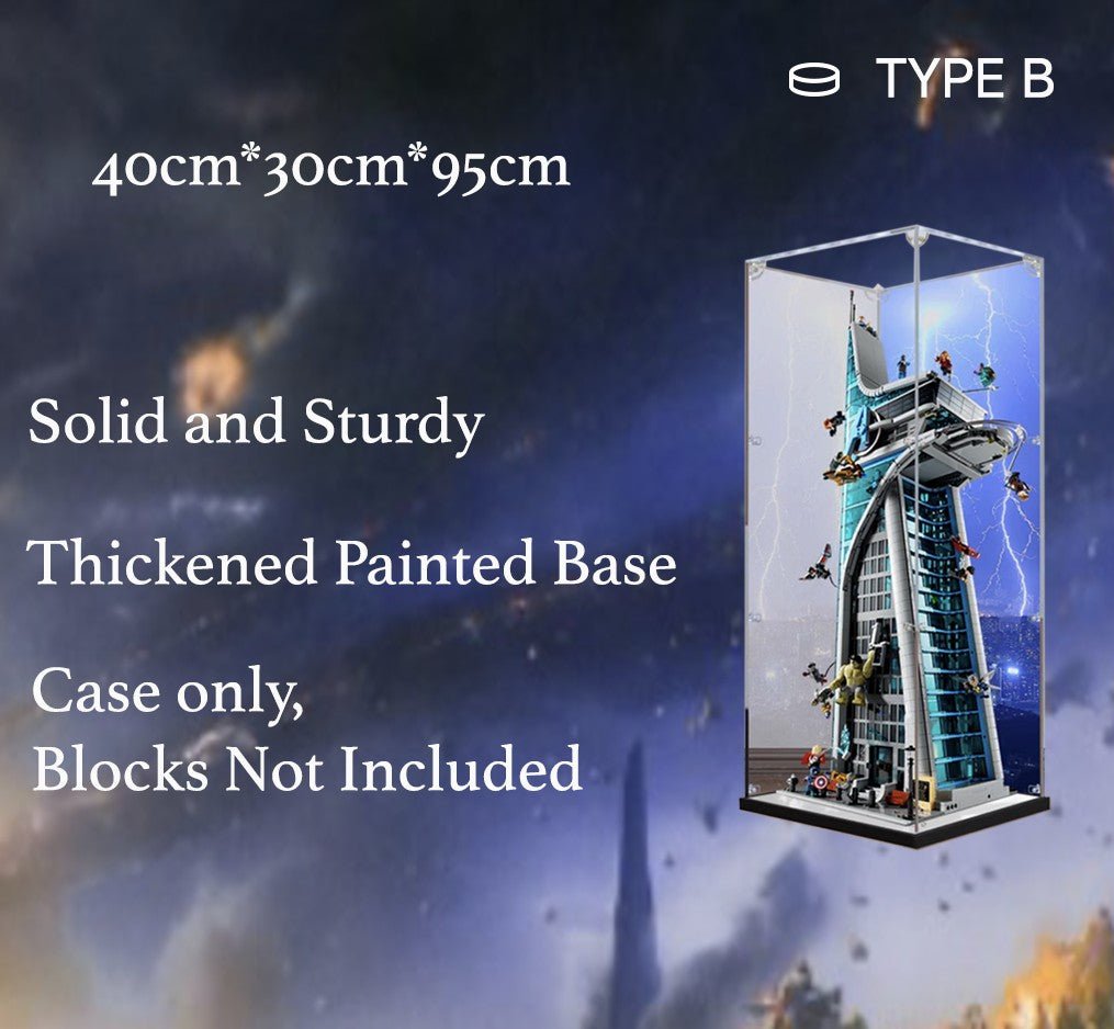 Acrylic Display Case for LEGO® 76296 Avengers Tower - brickzonehub