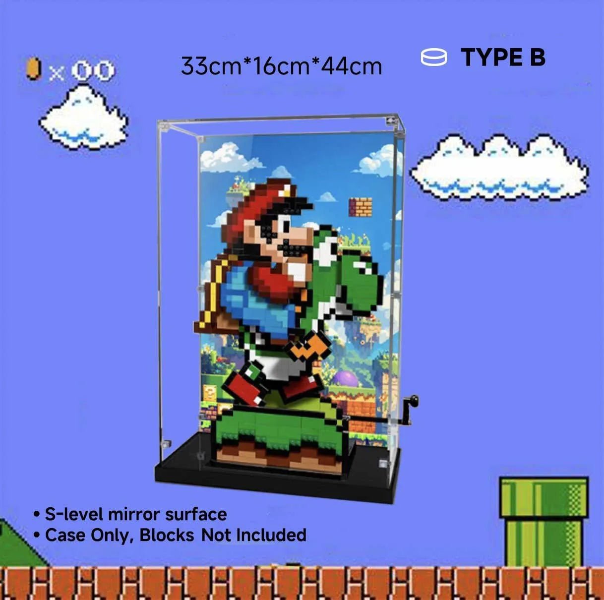 Acrylic Display Case for LEGO® Mario & Yoshi Pixel Art - brickzonehub
