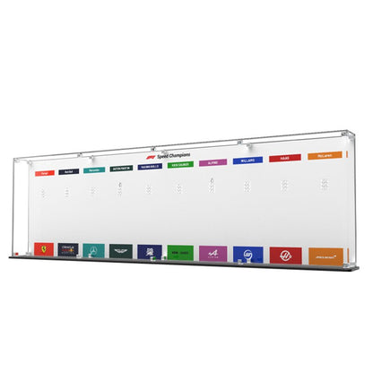 Acrylic Display Case for LEGO Speed Champions F1 Cars (1x10 Grid) - brickzonehub