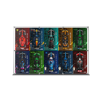 Acrylic Display Case for LEGO Speed Champions F1 Cars (2x5 Grid) - brickzonehub