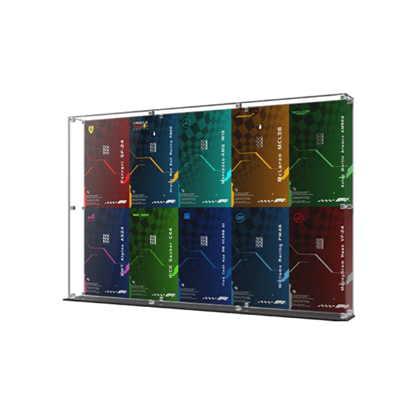 Acrylic Display Case for LEGO Speed Champions F1 Cars (2x5 Grid) - brickzonehub