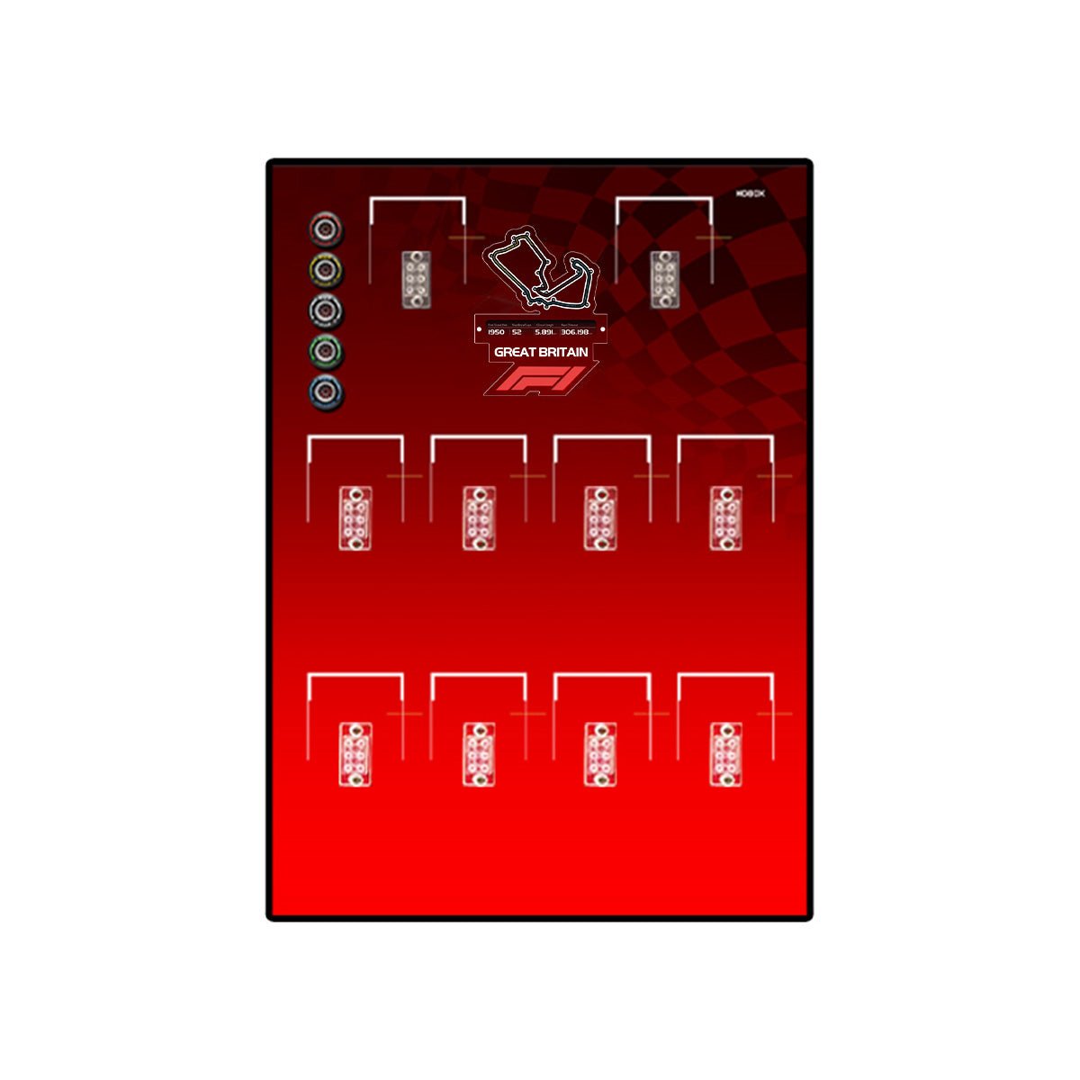Acrylic Display Frame with British GP Background for LEGO® F1® Cars - brickzonehub