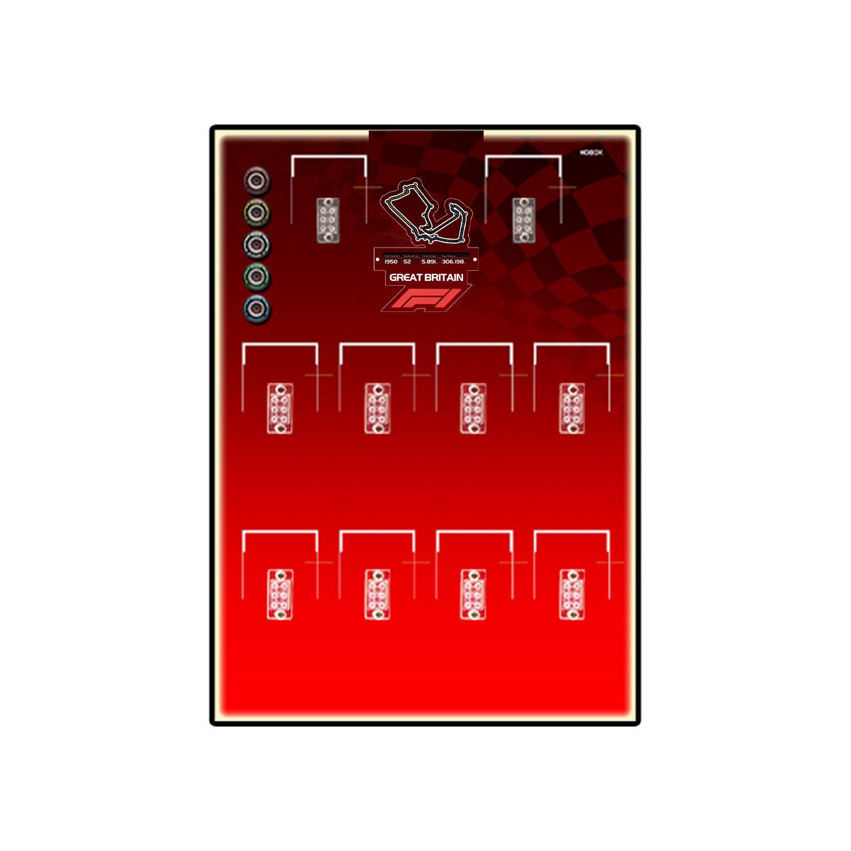 Acrylic Display Frame with British GP Background for LEGO® F1® Cars - brickzonehub