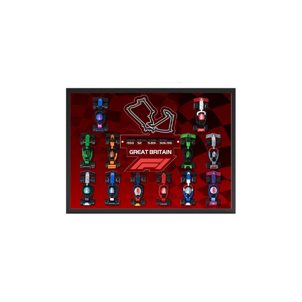 Acrylic Display Frame with British GP Background for LEGO® F1® Cars - brickzonehub