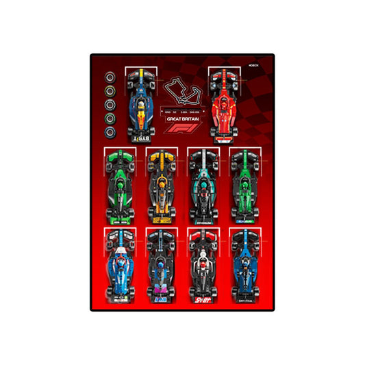 Acrylic Display Frame with British GP Background for LEGO® F1® Cars - brickzonehub