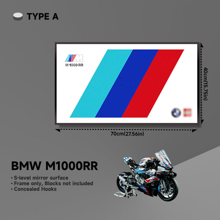 BMW M 1000 RR Display Frame for Lego® 42130 Motorcycle - brickzonehub