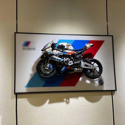 BMW M 1000 RR Display Frame for Lego® 42130 Motorcycle - brickzonehub
