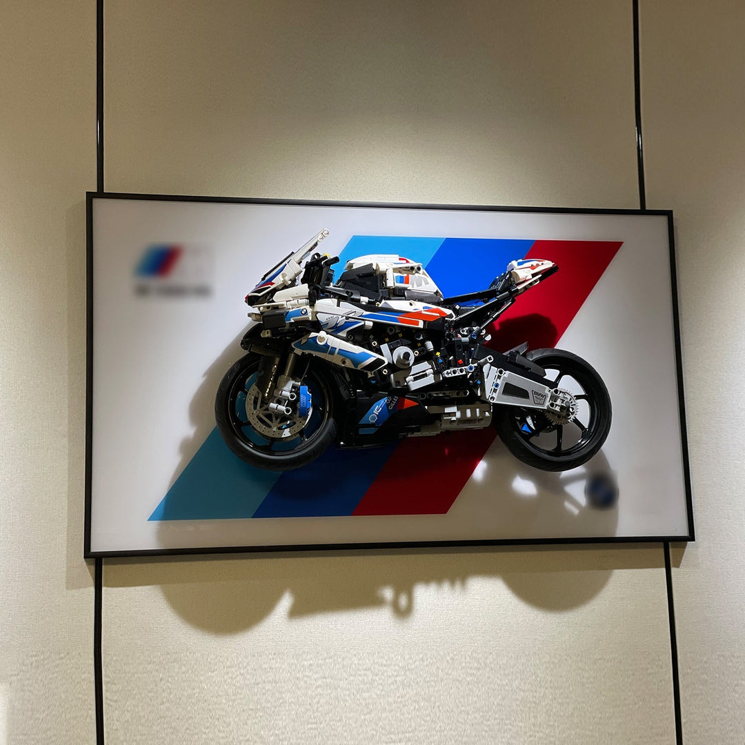 BMW M 1000 RR Display Frame for Lego® 42130 Motorcycle - brickzonehub