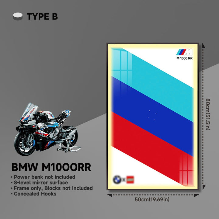 BMW M 1000 RR Display Frame for Lego® 42130 Motorcycle - brickzonehub