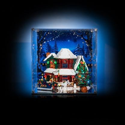 LEGO 11387 Holiday House in KGBOX standard display case, front view – KGBOX.