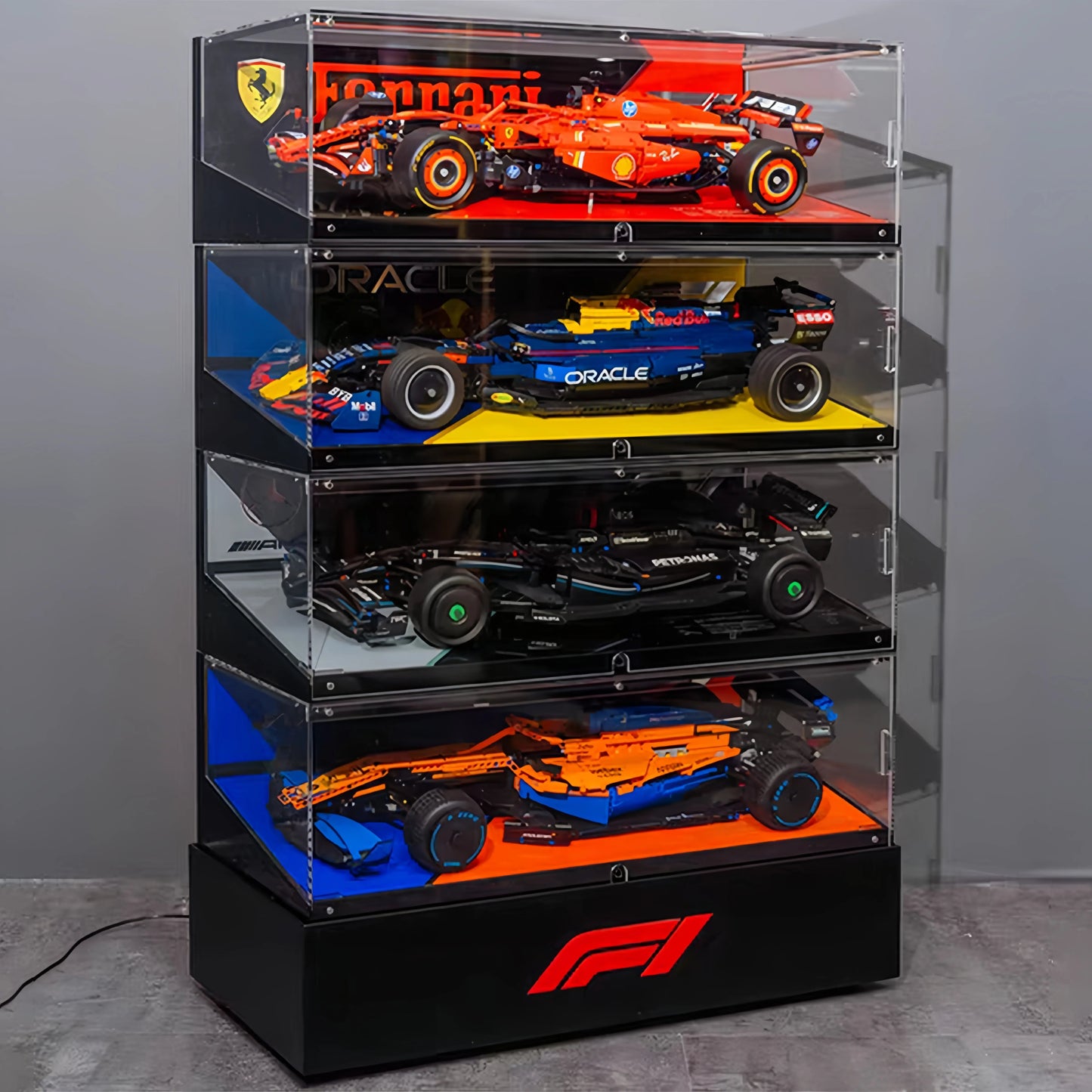 Collector Acrylic Display Case Compatible with LEGO® Technic F1 - brickzonehub