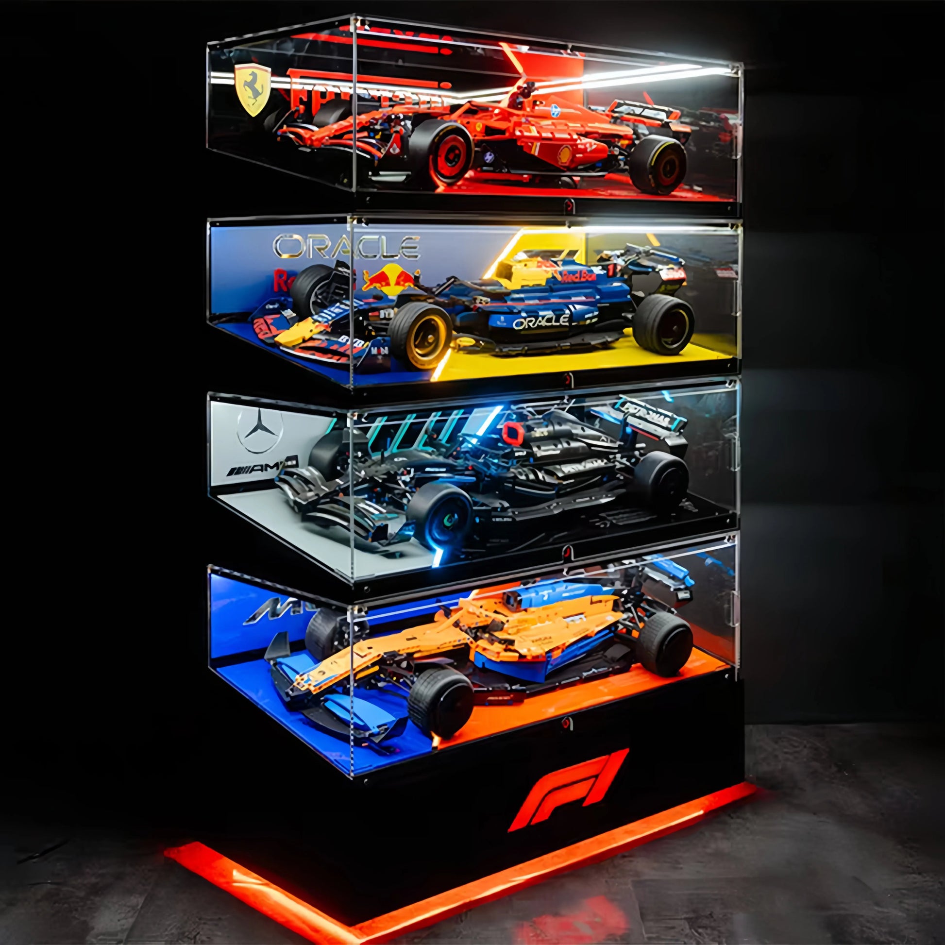 Collector Acrylic Display Case Compatible with LEGO® Technic F1 - brickzonehub