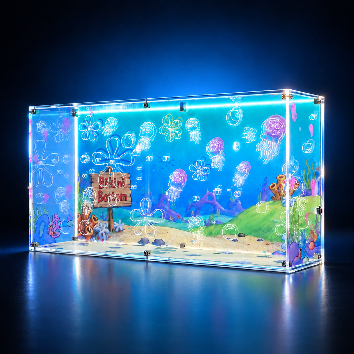 Wall-Mounted Display Case Compatible with LEGO® SpongeBob SquarePants™: Bikini Bottom Set 11386