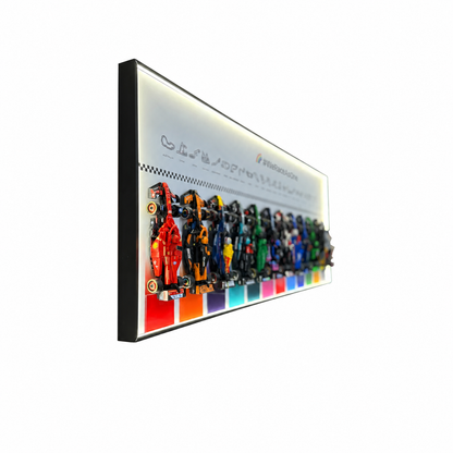 Wall Display Frame for LEGO® Speed Champions F1 | 12-Car | Grand Prix | White