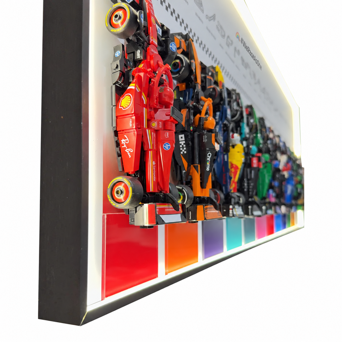 Wall Display Frame for LEGO® Speed Champions F1 | 12-Car | Grand Prix | White