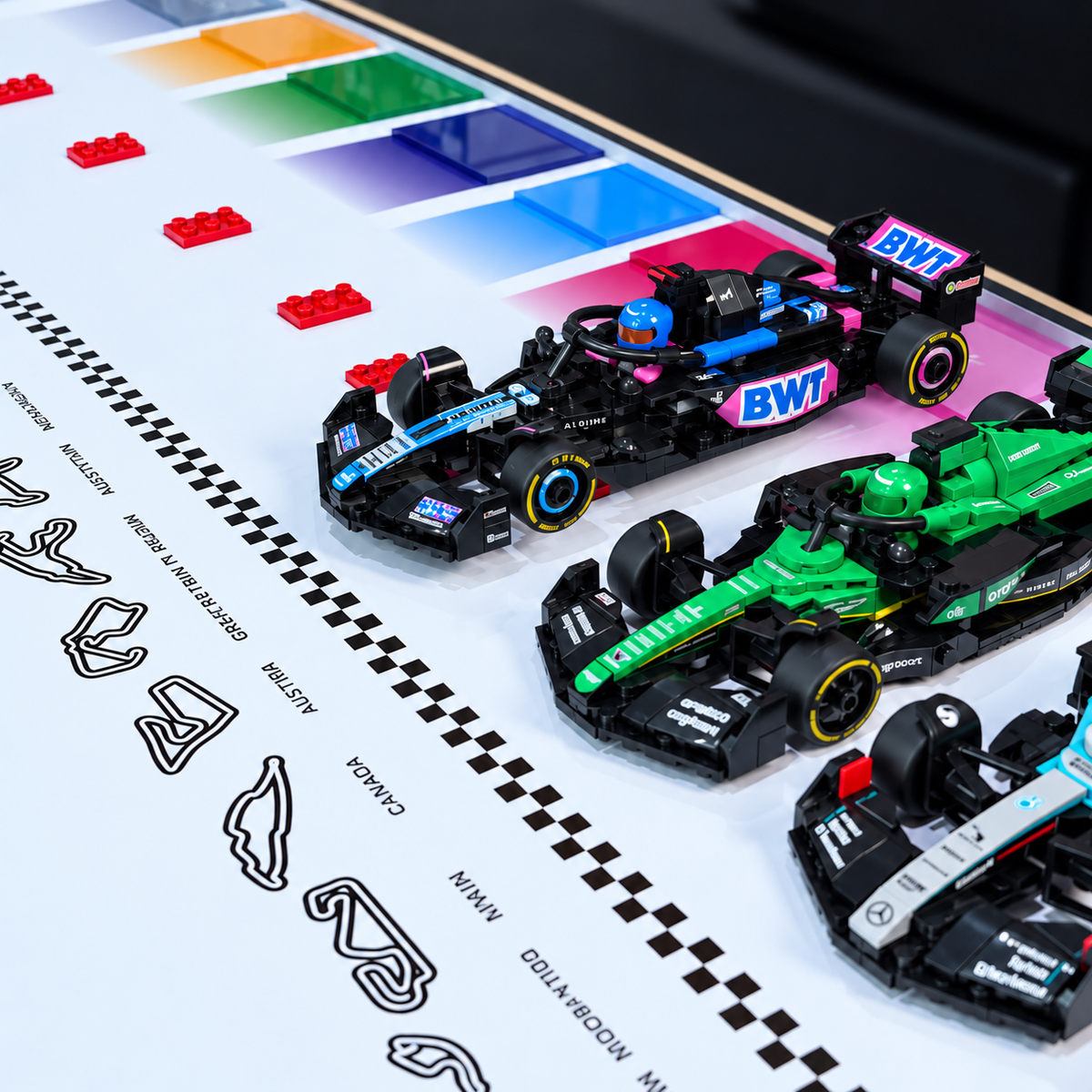 Wall Display Frame for LEGO® Speed Champions F1 | 12-Car | Grand Prix | White