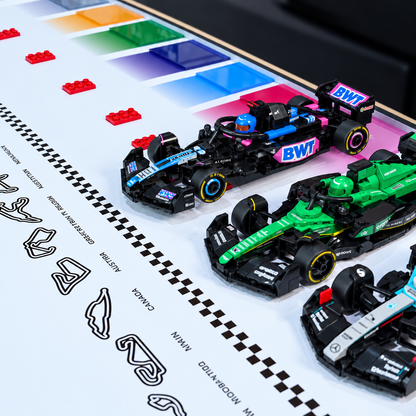 Wall Display Frame for LEGO® Speed Champions F1 | 12-Car | Grand Prix | White