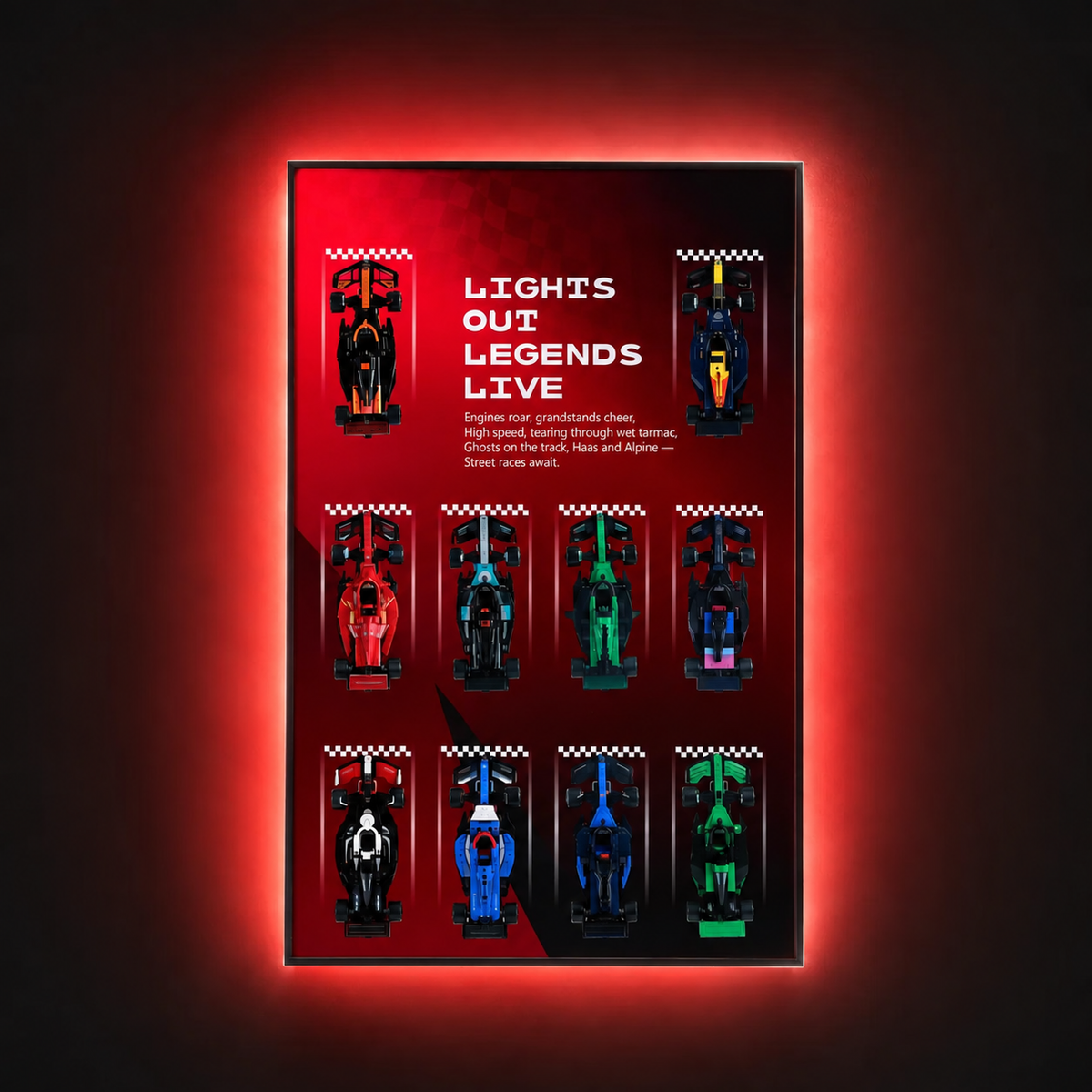 Wall Display Frame for LEGO® Speed Champions F1 Cars