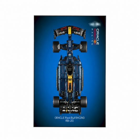 Wanddisplayrahmen kompatibel mit LEGO® 42206 Red Bull RB20 Style B