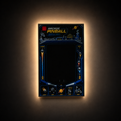 Wall Display Frame Compatible with LEGO® Arcade Pinball Machine 11374