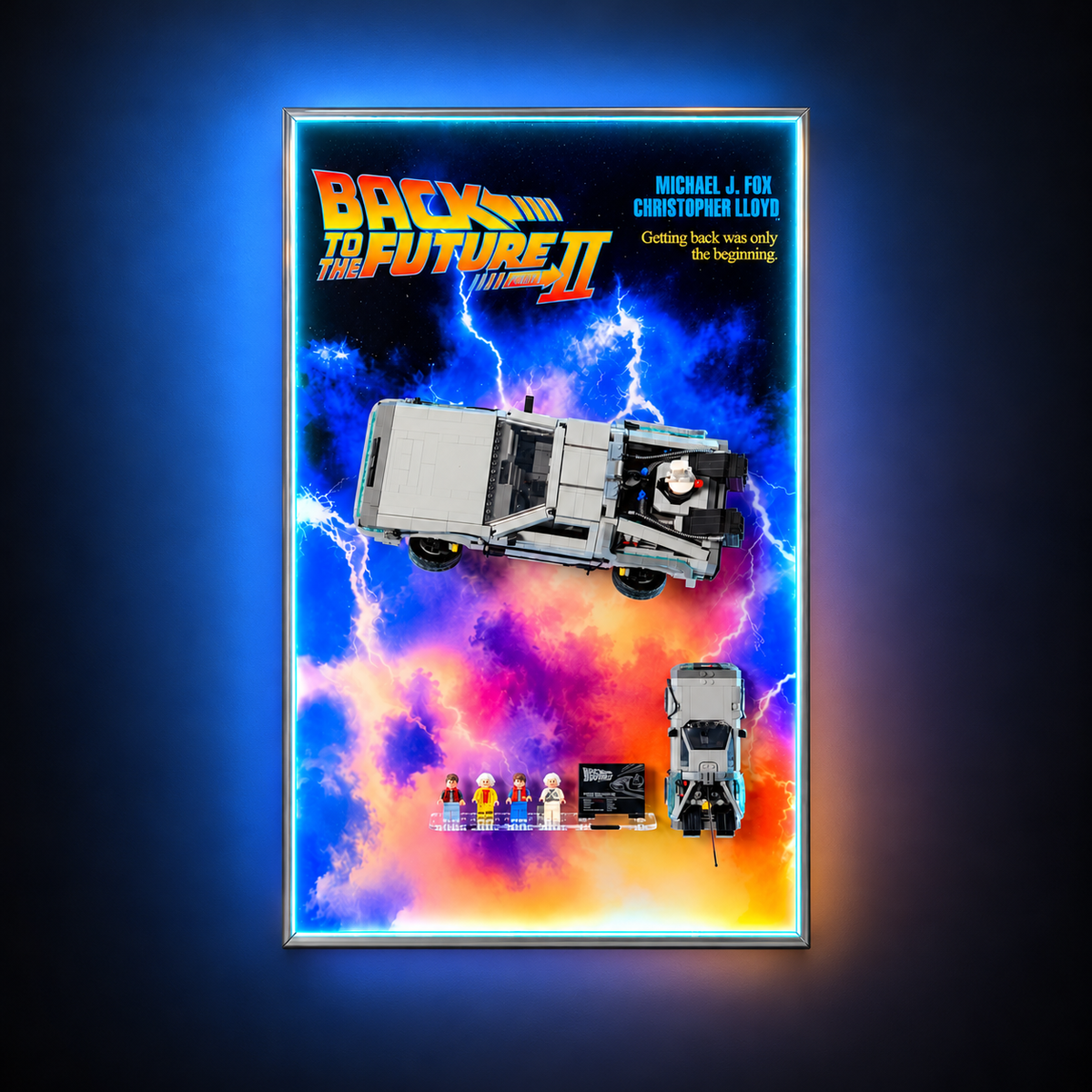 Wall Display Frame Compatible with LEGO® Back to the Future™ Time Machine Sets 77256 & 10300