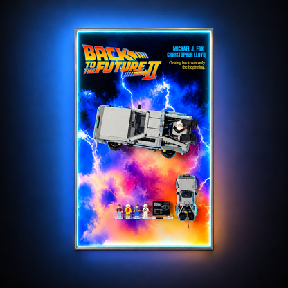 Wall Display Frame Compatible with LEGO® Back to the Future™ Time Machine Sets 77256 & 10300