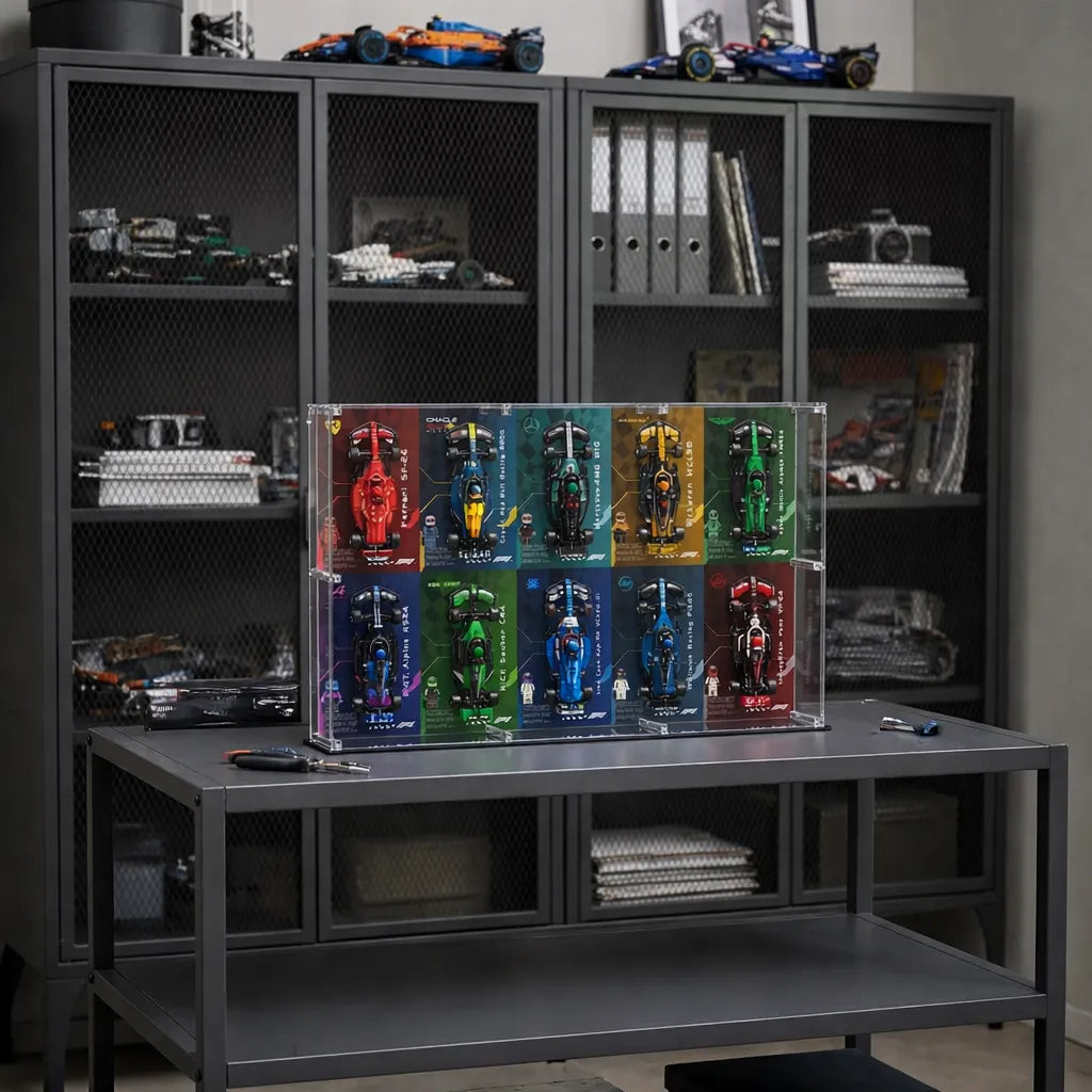 Acryl-Vitrine für LEGO Speed ​​Champions F1-Autos (2x5-Raster)