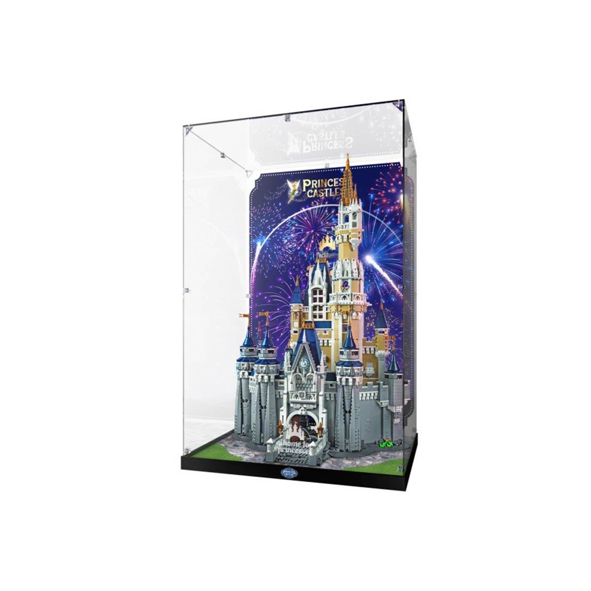 Disney Castle Display Case with Printed Background & Floor for LEGO® 71040 - brickzonehub