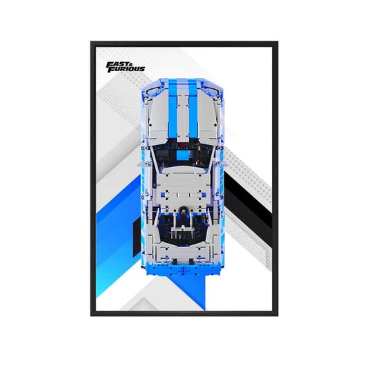 Display Frame Compatible with LEGO® 42210 Nissan GT - R (Fast & Furious) Style A - brickzonehub