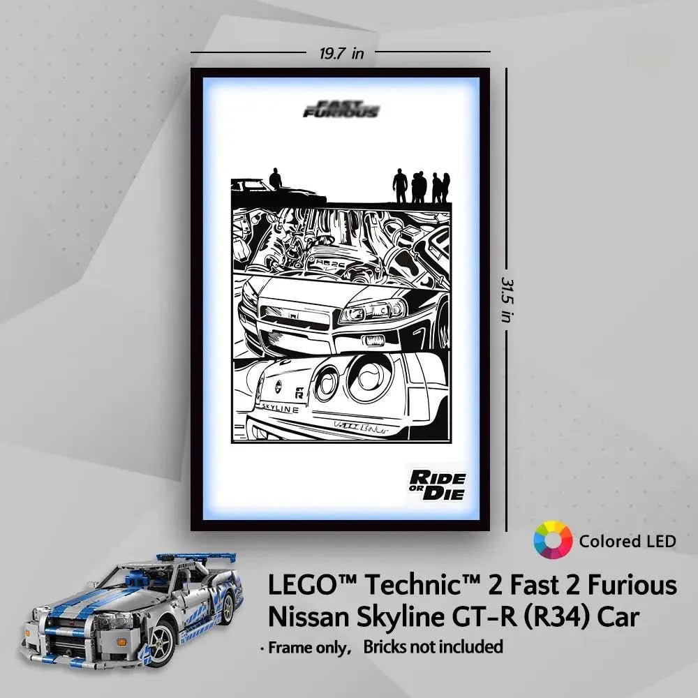 Display Frame for LEGO® 42210 Nissan GT - R (Fast & Furious) - brickzonehub