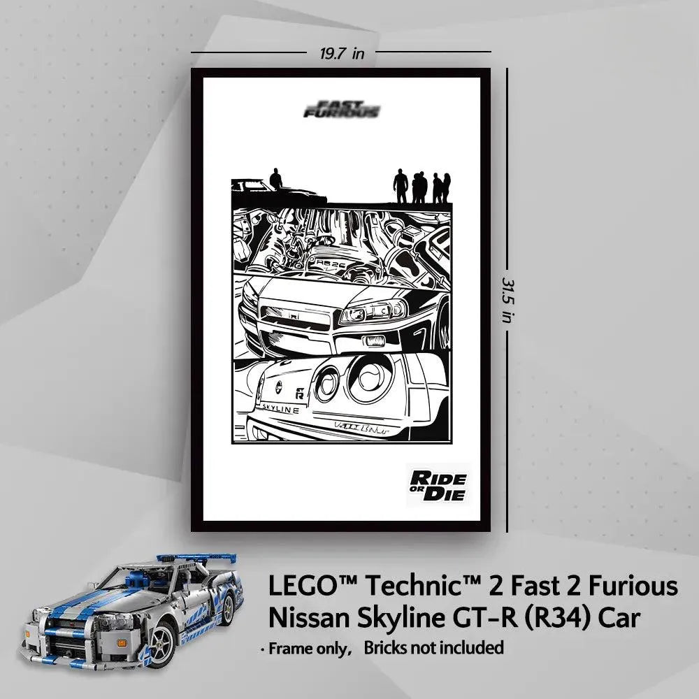 Display Frame for LEGO® 42210 Nissan GT - R (Fast & Furious) - brickzonehub
