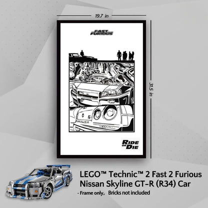 Display Frame for LEGO® 42210 Nissan GT - R (Fast & Furious) - brickzonehub