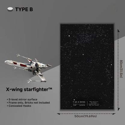 Display Wall Mount for LEGO® 75355 Star Wars™ T - 65 X - Wing - brickzonehub