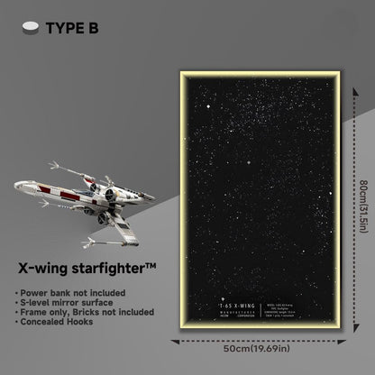 Display Wall Mount for LEGO® 75355 Star Wars™ T - 65 X - Wing - brickzonehub