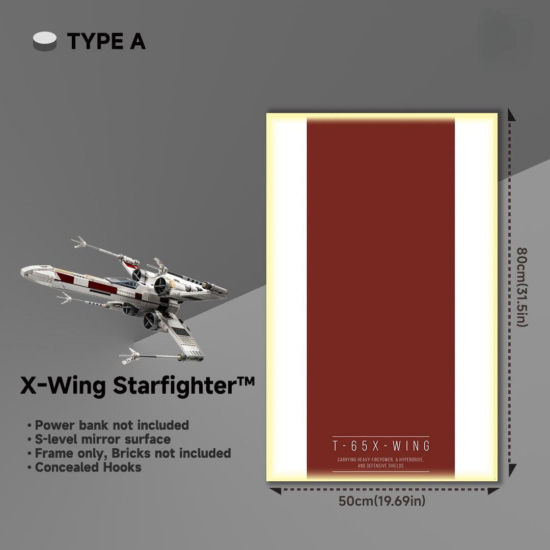 Display Wall Mount for LEGO® 75355 Star Wars™ T - 65 X - Wing - brickzonehub