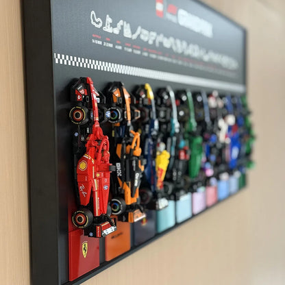 Wall-Mounted Display Frame Compatible with LEGO® Speed Champions F1 Series