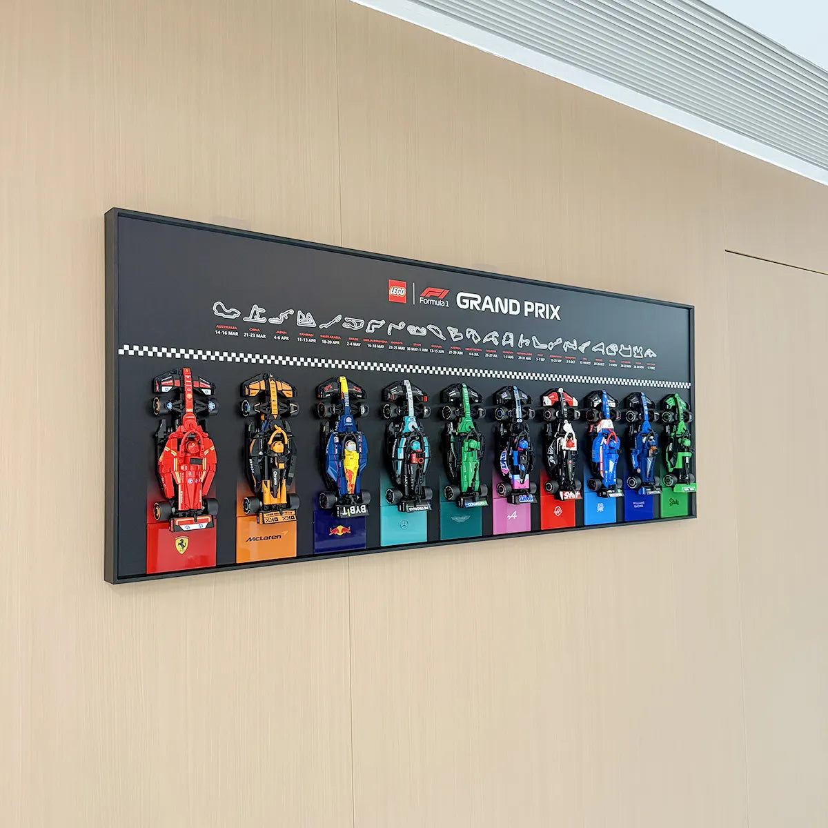 Wall-Mounted Display Frame Compatible with LEGO® Speed Champions F1 Series