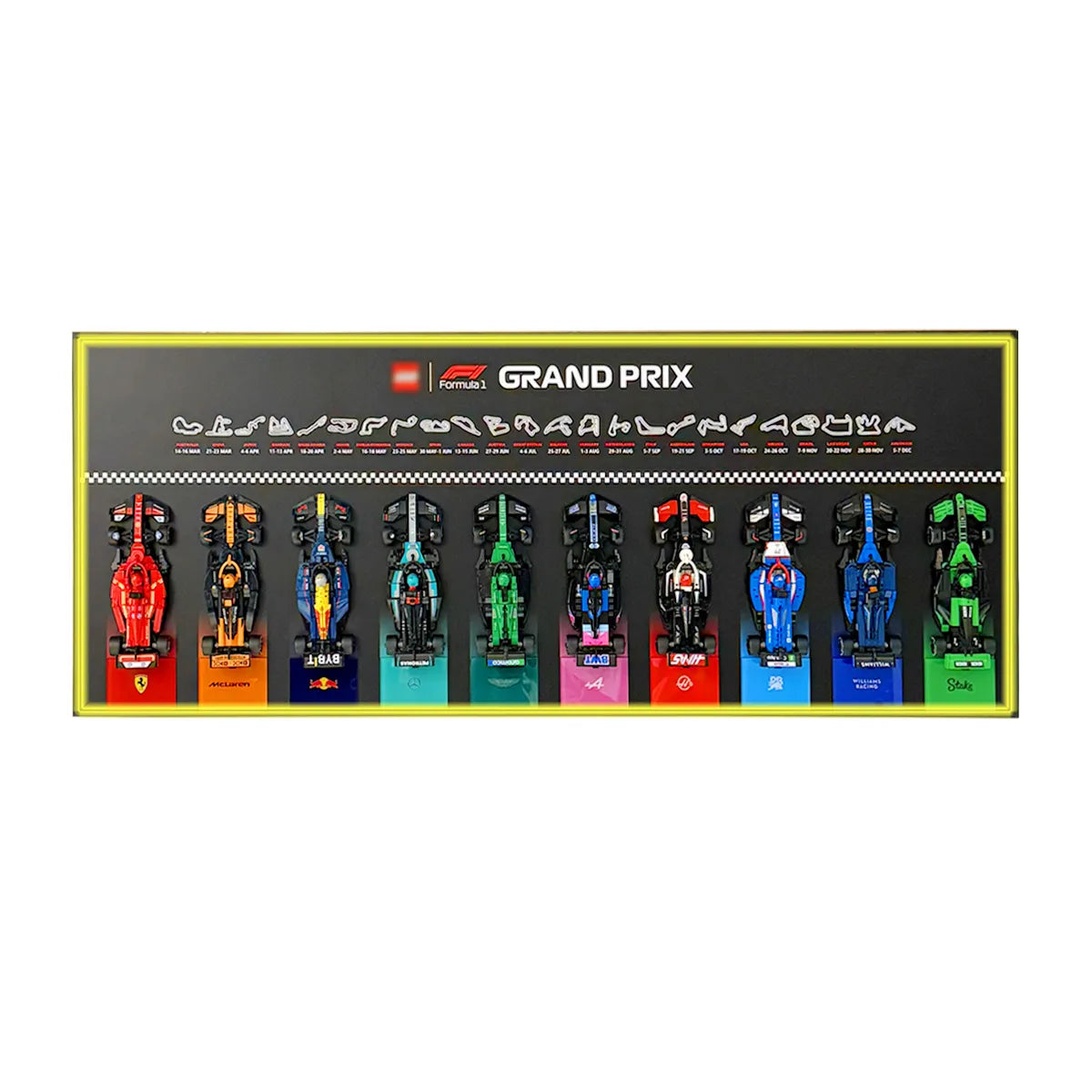 Wall-Mounted Display Frame Compatible with LEGO® Speed Champions F1 Series