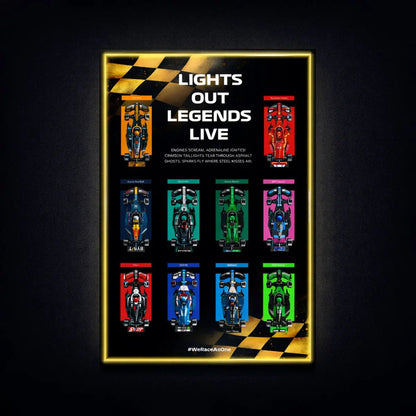 F1 Black & Gold Wall Display Frame Compatible with LEGO® Speed Champions - brickzonehub