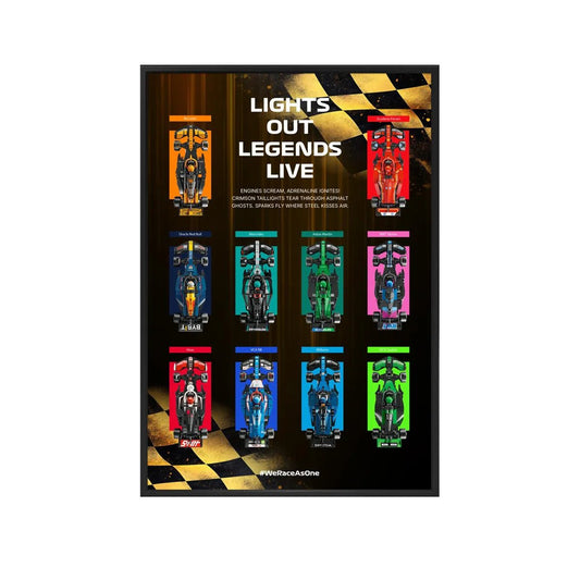 F1 Gold Banner Wall Display Frame Compatible with LEGO® Speed Champions - brickzonehub