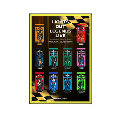 F1 Gold Banner Wall Display Frame Compatible with LEGO® Speed Champions - brickzonehub
